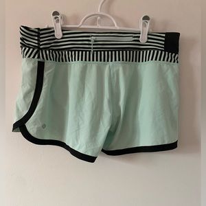 lululemon athletica Mint and Black Women Shorts
